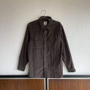 Levi’s Relaxed Corduroy Western Button-Down Charcoal Gray Medium